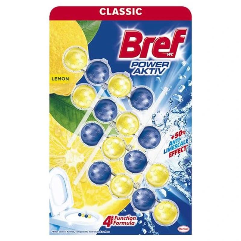 Bref Osveživač za WC šolju, limun, kuglice, 50 g, 4 komada