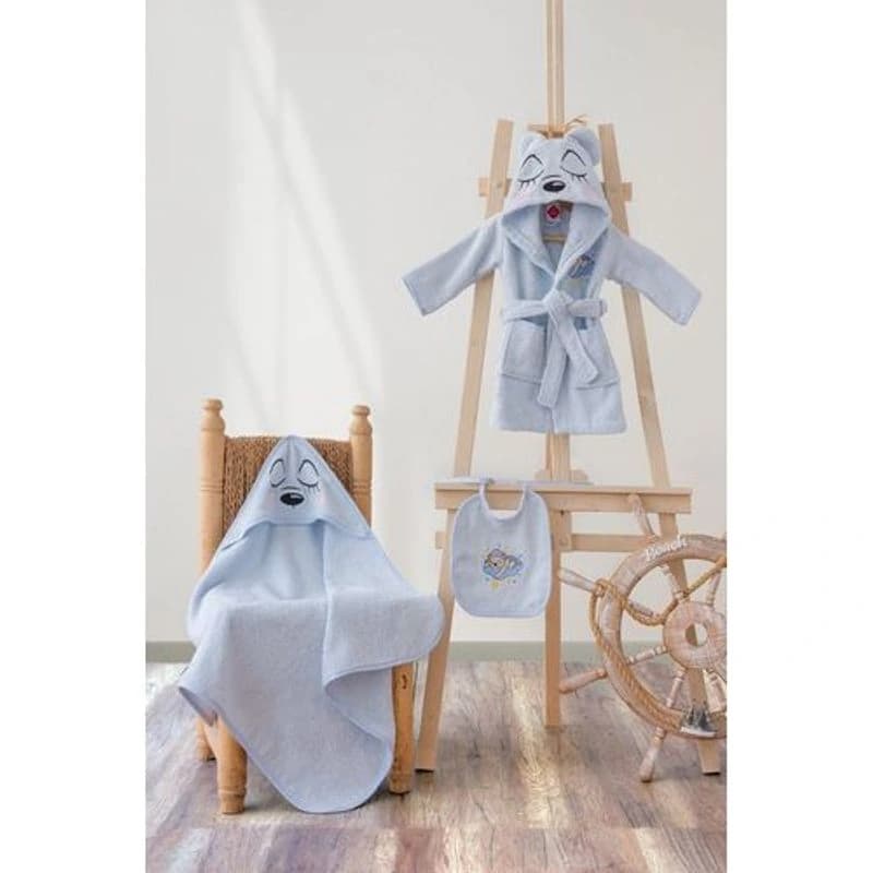 DekorDom Bademantil set za bebe CB Bear, plavi