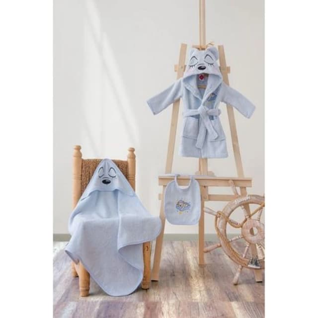 DekorDom Bademantil set za bebe CB Bear, plavi