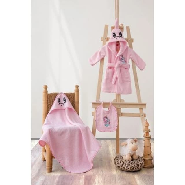 DekorDom Bademantil set za bebe CB Unicorn, roze
