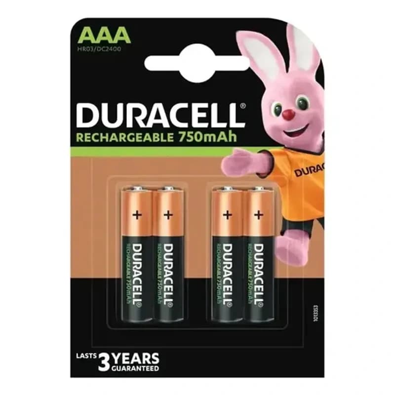 DURACELL Punjiva baterija, AAA 750 mAh 4/1, Rechargable