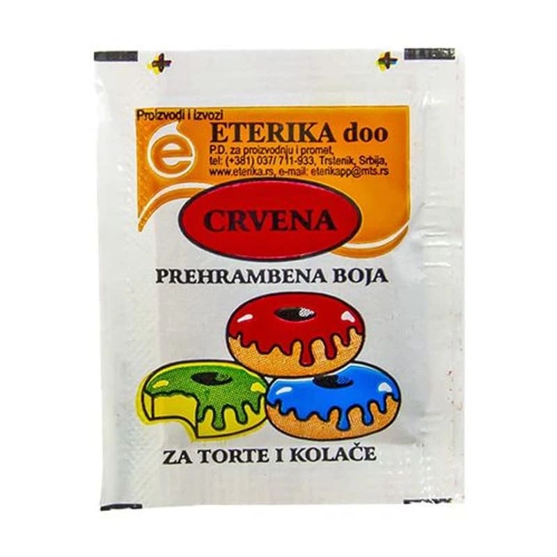 ETERIKA Prehrambena boja, 3 gr, crvena