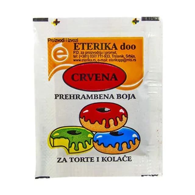 ETERIKA Prehrambena boja, 3 gr, crvena