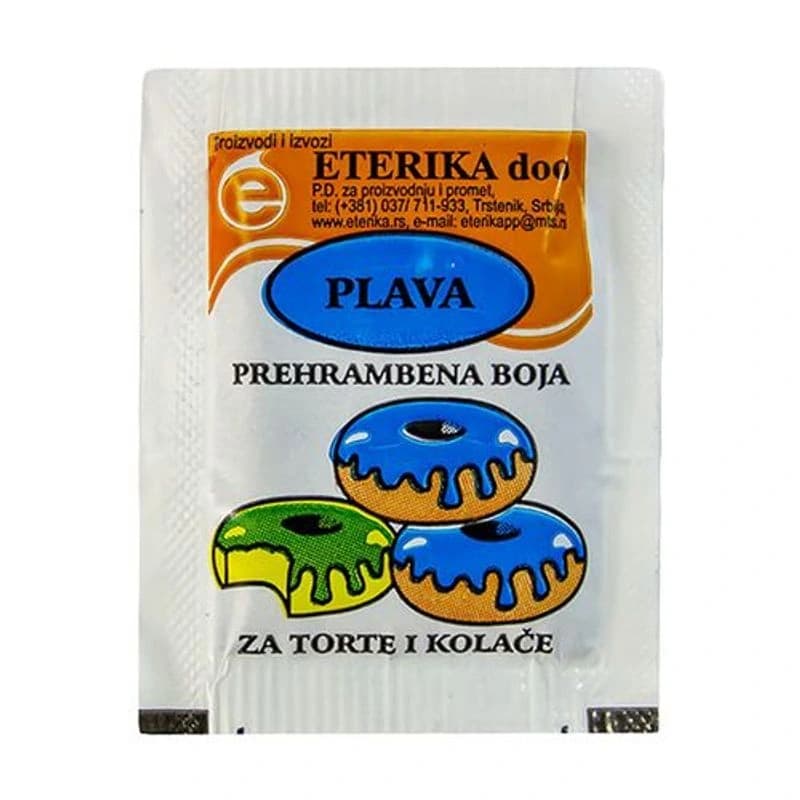 ETERIKA Prehrambena boja, 3 gr, plava