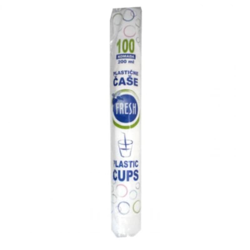 FRESH Plastične čaše, 0.2 l, 100 komada, bele