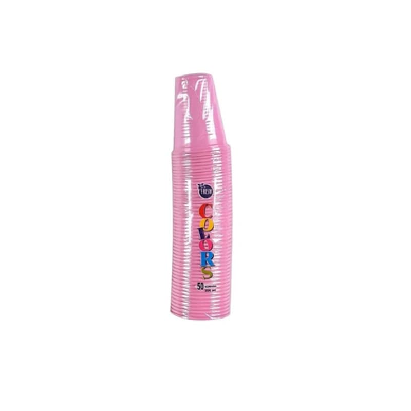 FRESH Set plastičnih čaša, 200 ml, 50 komada, roze