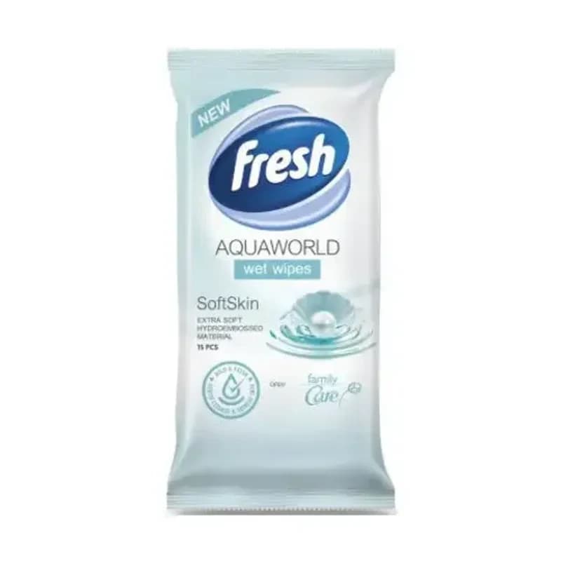 FRESH Vlažne maramice Aqauworld, 15 komada
