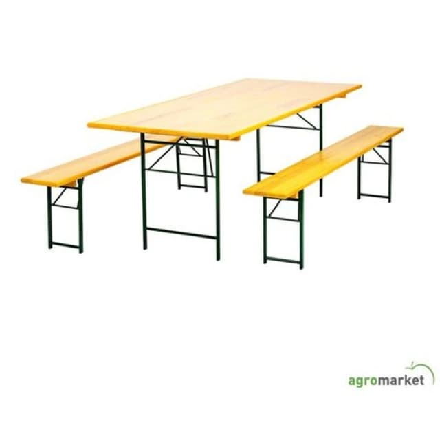 Green bay Baštenski set, Sto 200×90 i dve klupe, STOUT