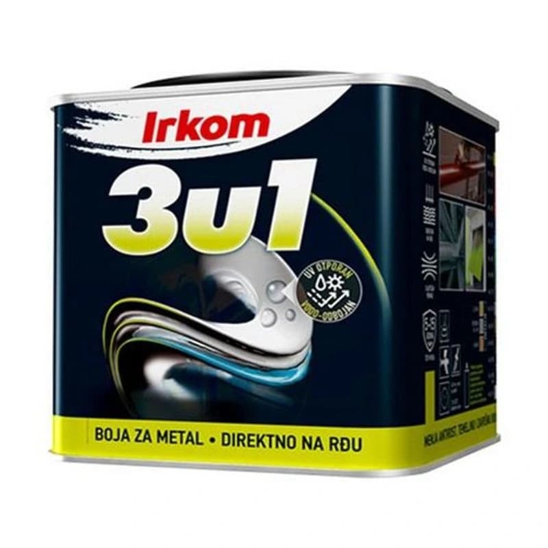 IRKOM Boja za metal, 3u1, crna, 1 kg