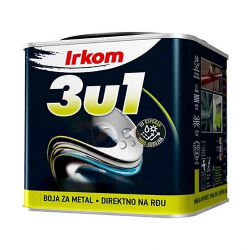 IRKOM Boja za metal, 3u1, tamno braon, 1 kg