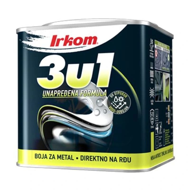 IRKOM Boja za metal, 3u1, metalik srebrna, 1 kg