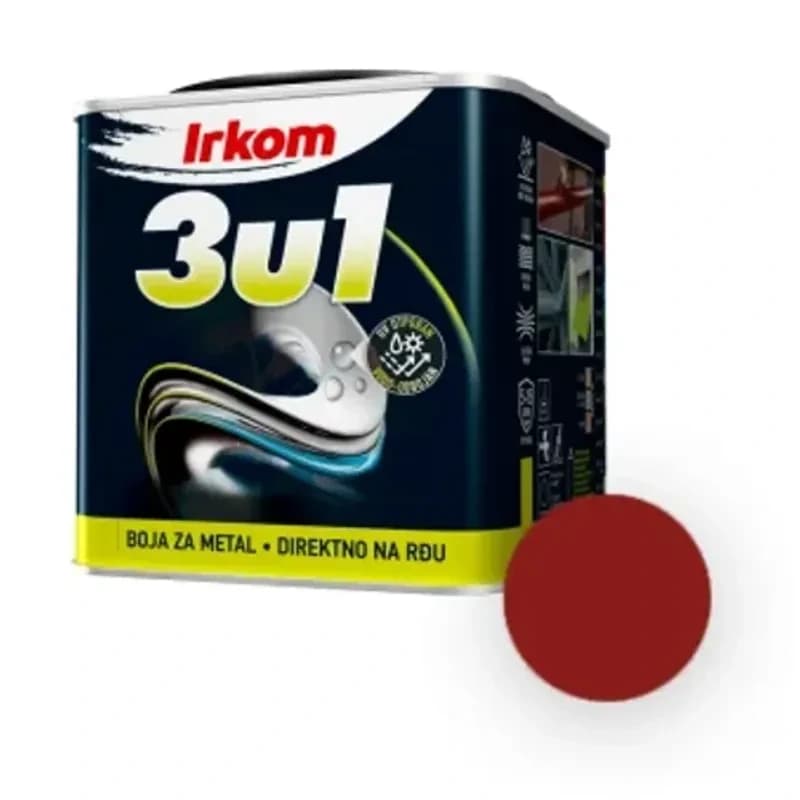 Irkom Boja za metal, 3u1, trula višnja, 1 kg, 7835