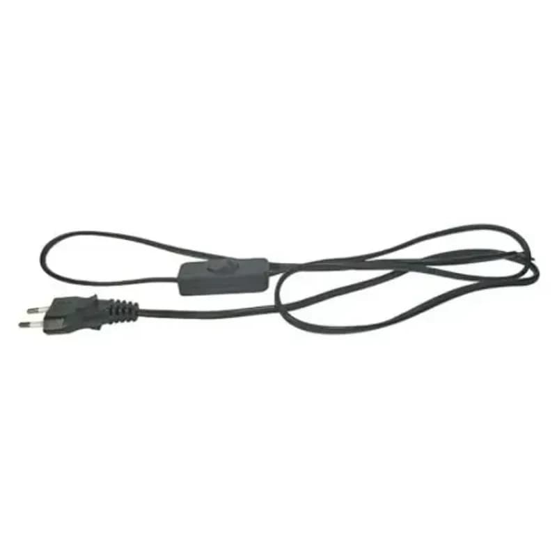 Emos Kabl priključni pvc 2×0,75 mm sa prekidačem crni 3 m 