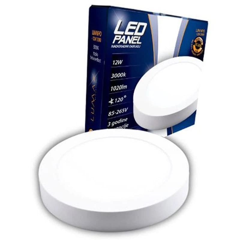 LUMAX Nadgradni-okrugli LED Panel LUMNPO-12W 3000K 