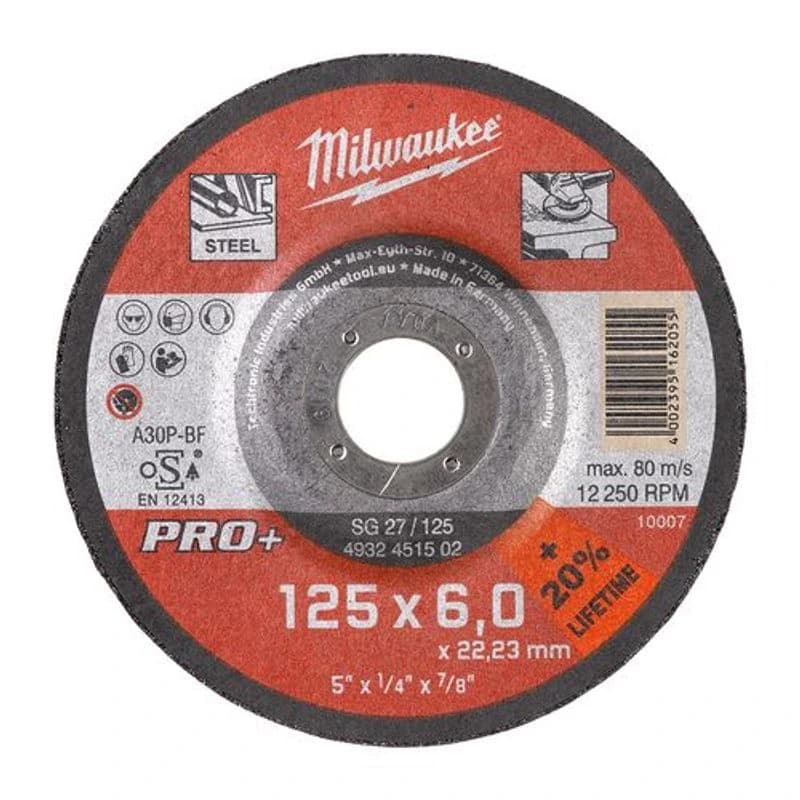 Milwaukee Brusna ploča za metal PRO+ SG27 125 x 6 mm