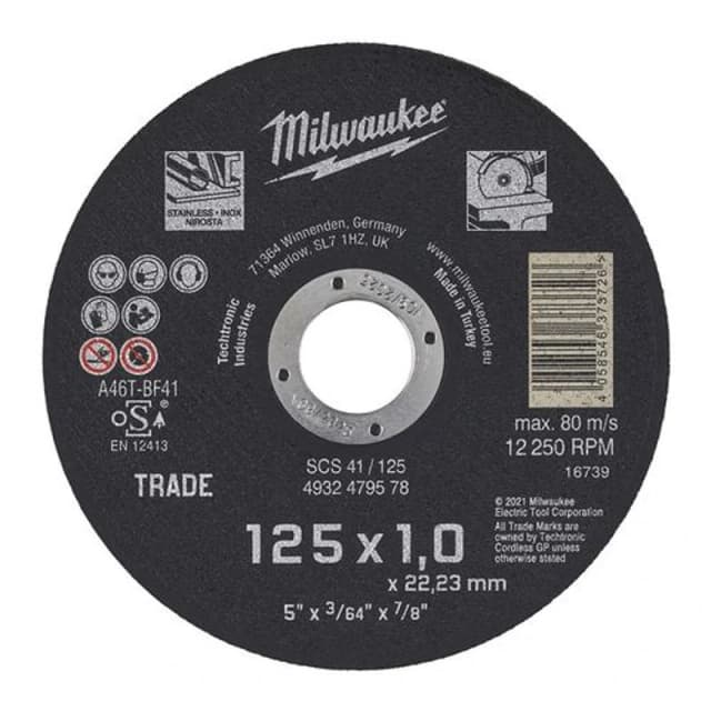 Milwaukee Rezni disk, za metal, 125x1x22,2 mm