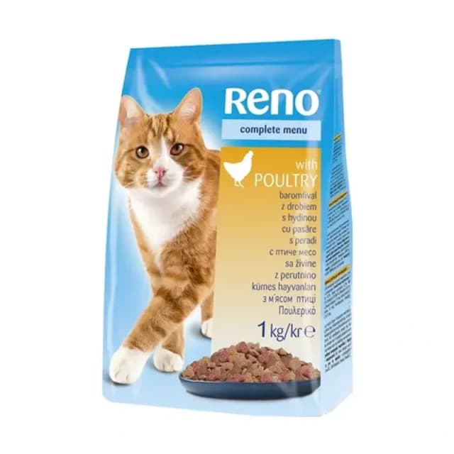 RENO Hrana za mačke, živina, 1 kg