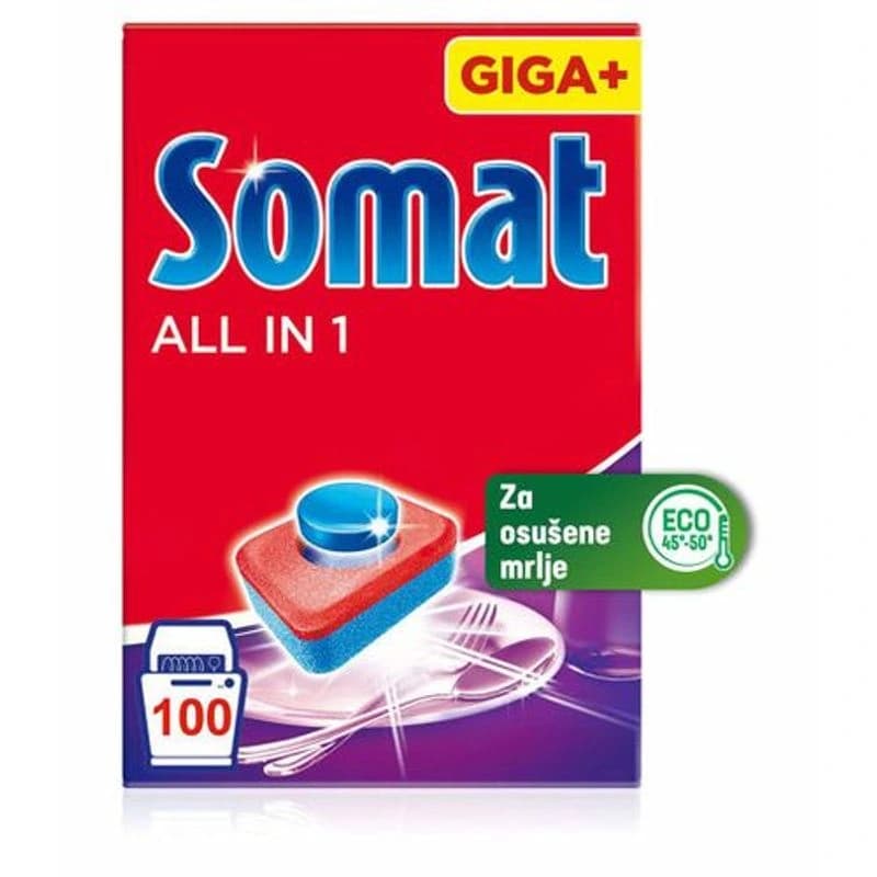 SOMAT Tablete za pranje posuđa, 100 komada, All in one Extra