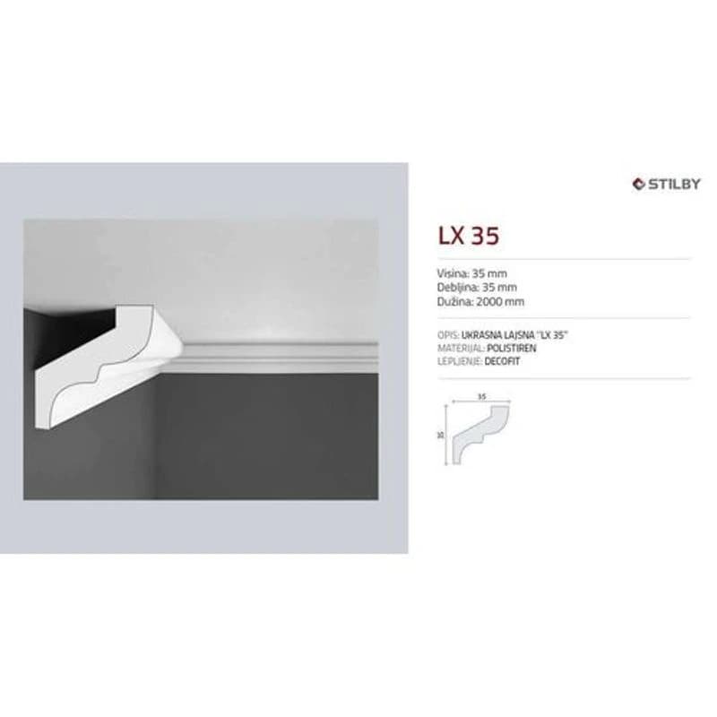 Stilby Lajsna od stiropora LX35, 35x35x2000 mm