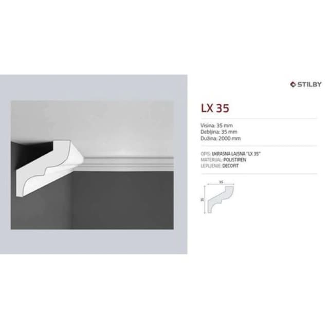 Stilby Lajsna od stiropora LX35, 35x35x2000 mm