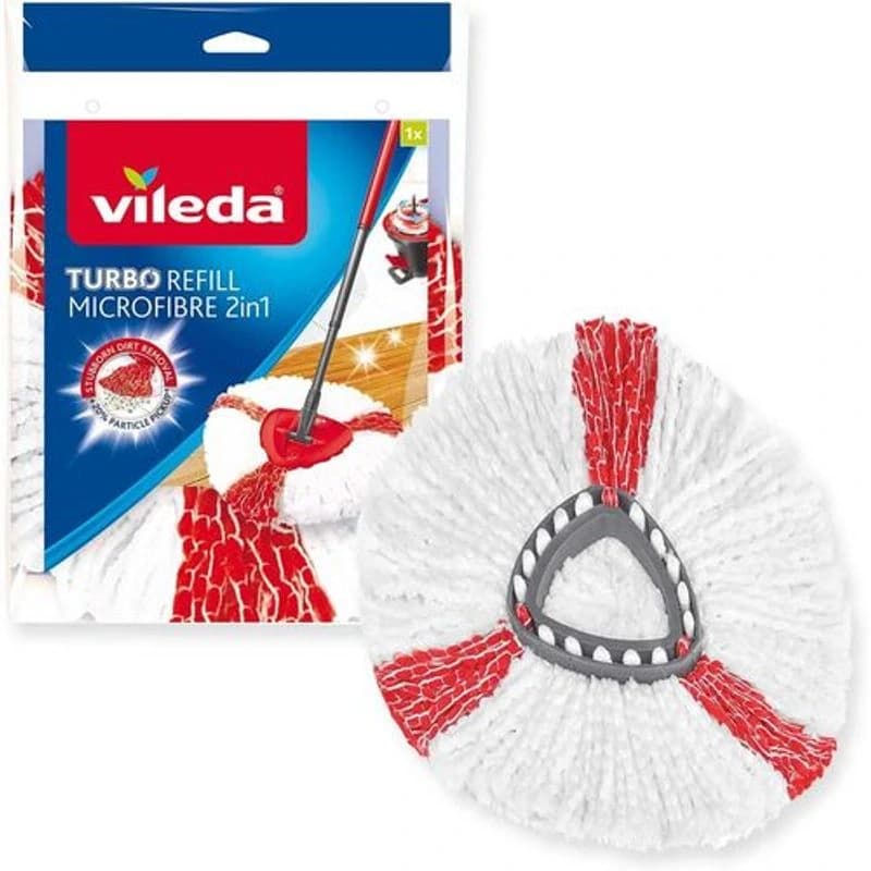 VILEDA Refil za Turbo mop, 2u1, belo-crveni