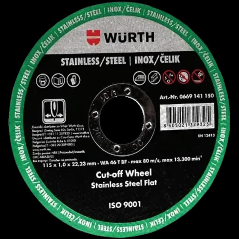 Wurth Rezna ploča, za inox, 115x1 mm