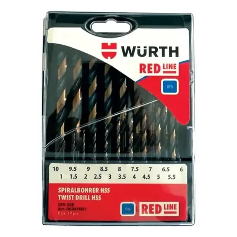 WURTH Spiralna burgija, RED LINE, HSS 1-10mm, 19 komada