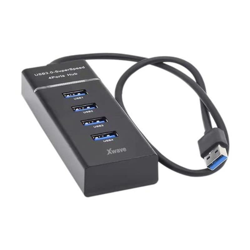 Xwave USB Hub, 141 / 3.0 HUB 4-PORT, Kabl 30 cm, Crni