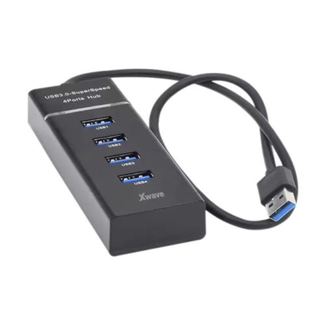 Xwave USB Hub, 141 / 3.0 HUB 4-PORT, Kabl 30 cm, Crni