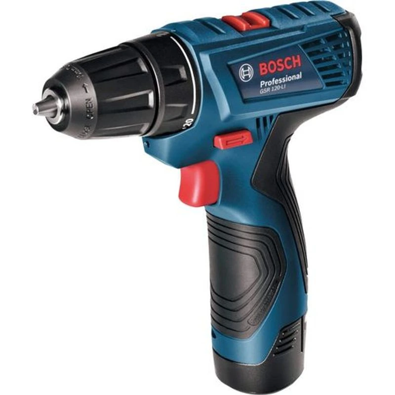 BOSCH Akumulatorska bušilica - odvrtač GSR 120-Li + lampa GLI 12V-300 2x2,0Ah + kofer 06019G8004